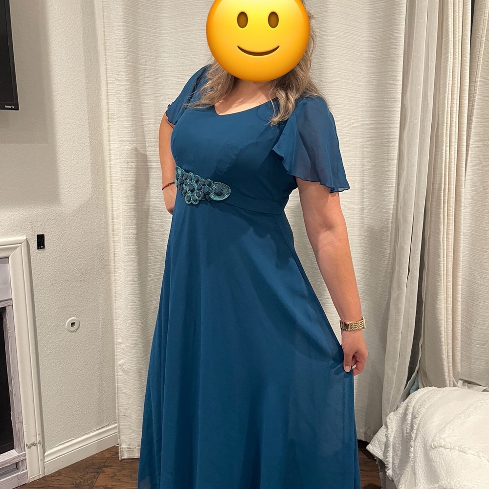 Chic Teal Maxi Dress for Women